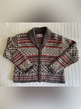 Wool blend cardigan sweater
